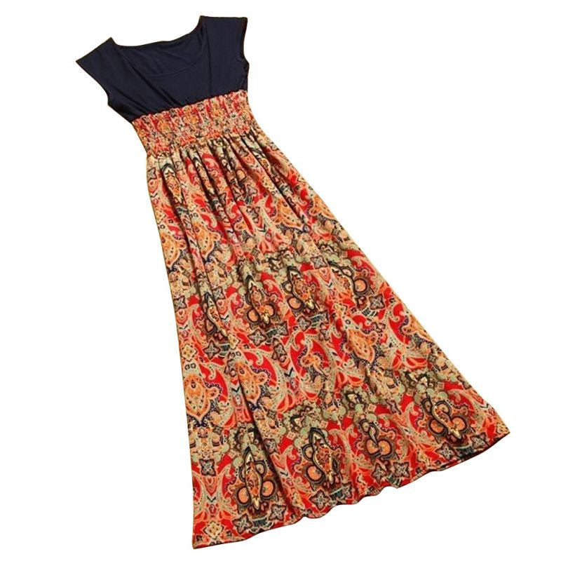 Online discount shop Australia - Fashion Cheap Clothes China Women Dress Print Bohemian Beach Femininas Brand Casual Female Vestidos Long Dress Style