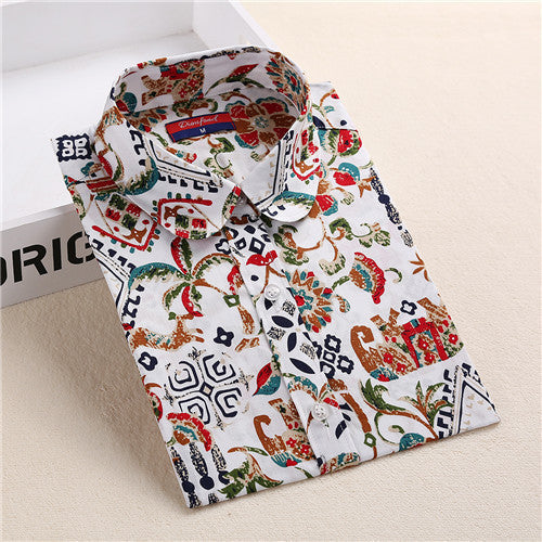 Online discount shop Australia - Floral Shirts Women Blouses Blouse Cotton Long Sleeve Shirt Women Tops And Blouses New Fashion 5XL