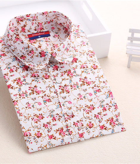 Online discount shop Australia - Floral Shirts Women Blouses Blouse Cotton Long Sleeve Shirt Women Tops And Blouses New Fashion 5XL