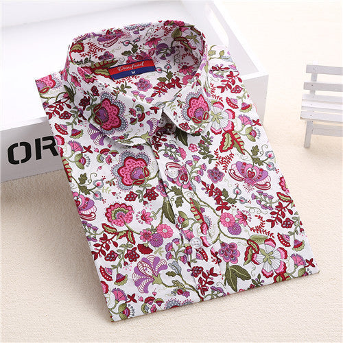 Online discount shop Australia - Floral Shirts Women Blouses Blouse Cotton Long Sleeve Shirt Women Tops And Blouses New Fashion 5XL