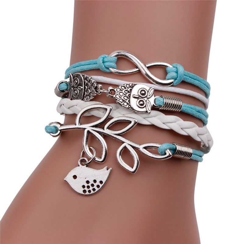 Online discount shop Australia - Handmade Vintage Bird Anchor Bracelets Wrap Leather Bracelet Charm bracelets pulseira couro bracelets for women