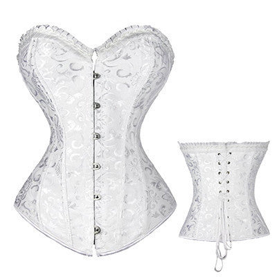 Online discount shop Australia - 12 SPIRAL STEEL BONE  STYLE SLIMMING SEXY WAIST WOMEN'S TRANING SHAPER OVERBUST LACE UP BLACK & WHITE CORSET SZ S-6XL