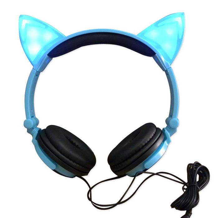 Online discount shop Australia - Foldable Flashing Glowing cat ear headphones Gaming Headset Earphone with LED light For PC Laptop Computer Mobile Phone