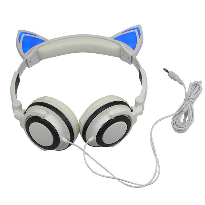 Online discount shop Australia - Foldable Flashing Glowing cat ear headphones Gaming Headset Earphone with LED light For PC Laptop Computer Mobile Phone