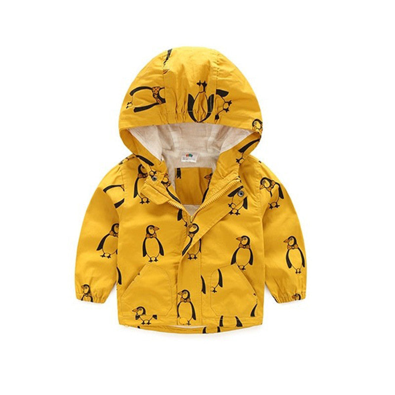 18M-6T Fashion Spring/Autumn Boys Hooded Jackets Cartoon Monster Print Outwear Good Quality Ginger Yellow Blouson Garcon CMB349 - CelebritystyleFashion.com.au online clothing shop australia