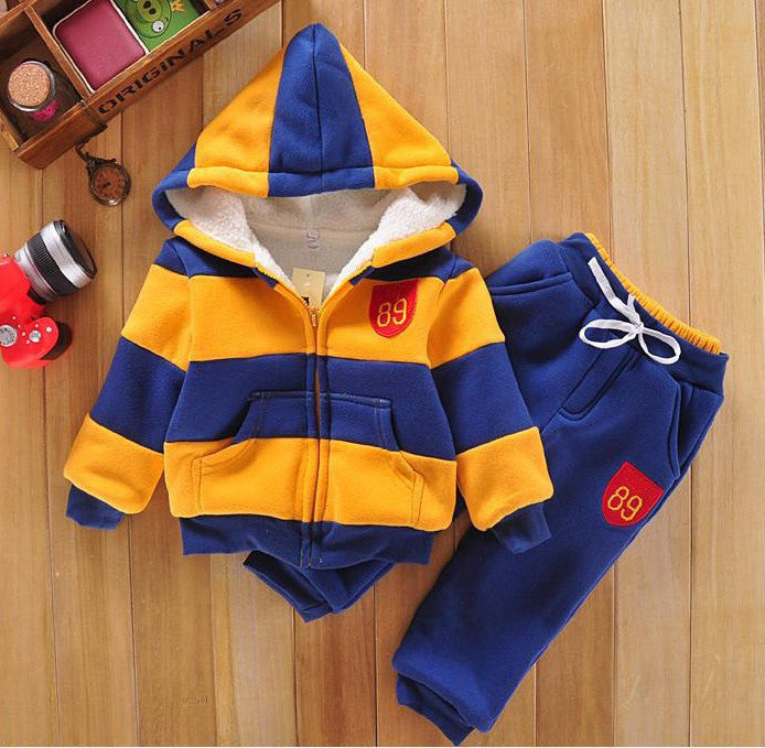 Online discount shop Australia - Baby Sports Suit Jacket Sweater Coat & Pants Thicken Kids Clothes Set Sell Boys Girls Children Wool Sherpa