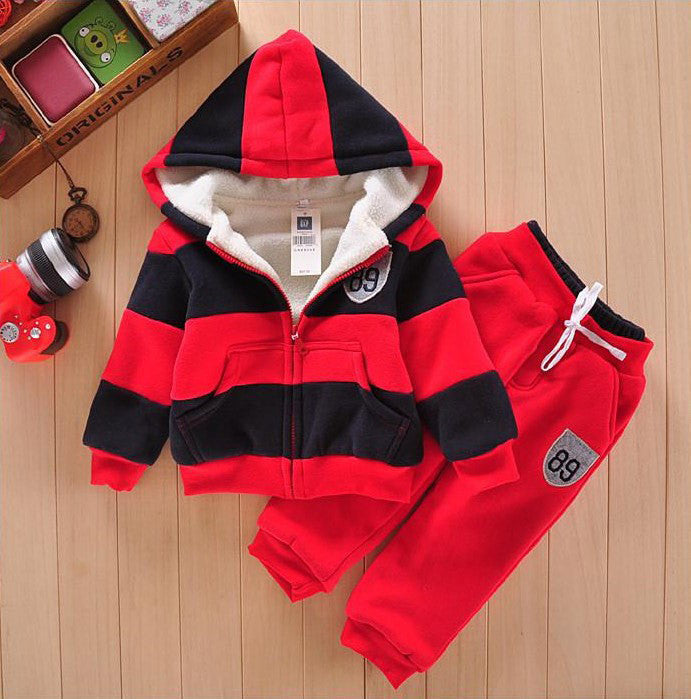 Online discount shop Australia - Baby Sports Suit Jacket Sweater Coat & Pants Thicken Kids Clothes Set Sell Boys Girls Children Wool Sherpa