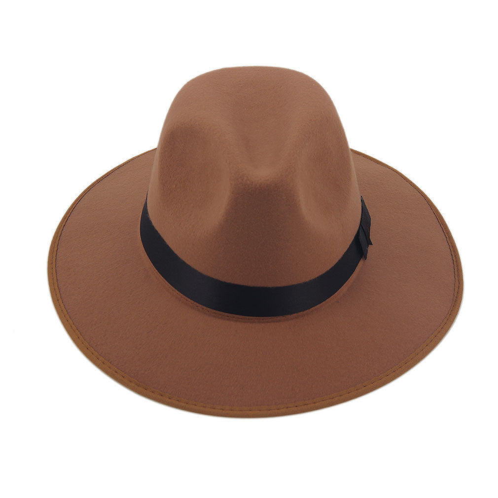 Women Men Jazz Hard Felt Bowknot Fedora Panama Bowler Wide Brim Hat Gangster Cap - CelebritystyleFashion.com.au online clothing shop australia
