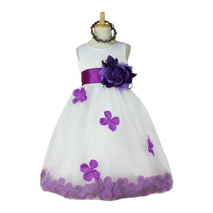 Online discount shop Australia - Girls Bridesmaid Dress Rose Petal Hem Cute Princess Tutu Dress Girls Clothing Sets Wedding Birthday