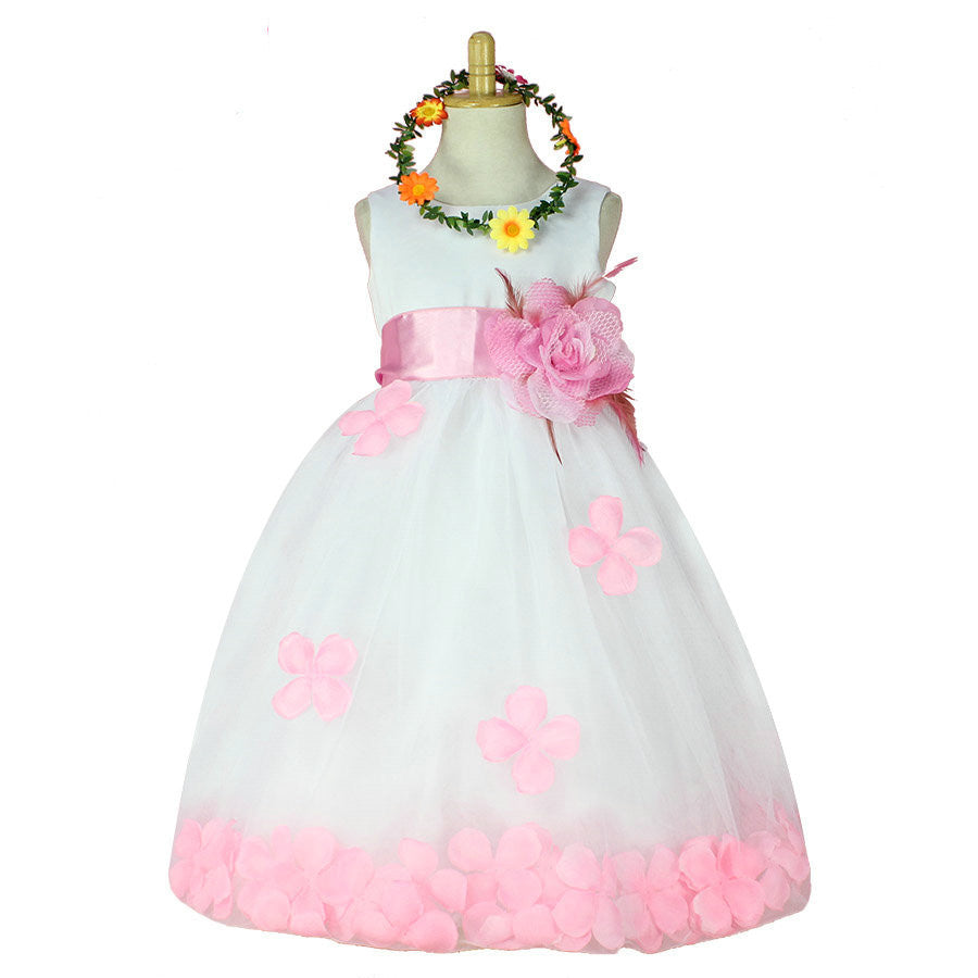 Online discount shop Australia - Girls Bridesmaid Dress Rose Petal Hem Cute Princess Tutu Dress Girls Clothing Sets Wedding Birthday