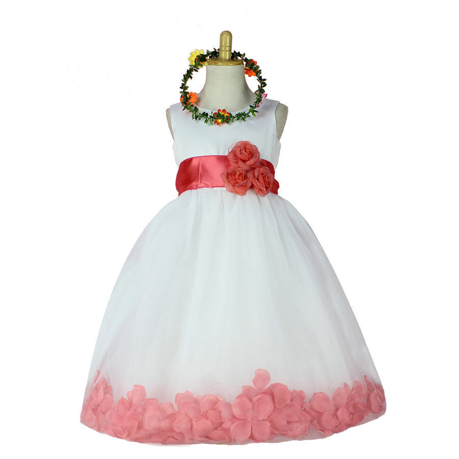 Online discount shop Australia - Girls Bridesmaid Dress Rose Petal Hem Cute Princess Tutu Dress Girls Clothing Sets Wedding Birthday