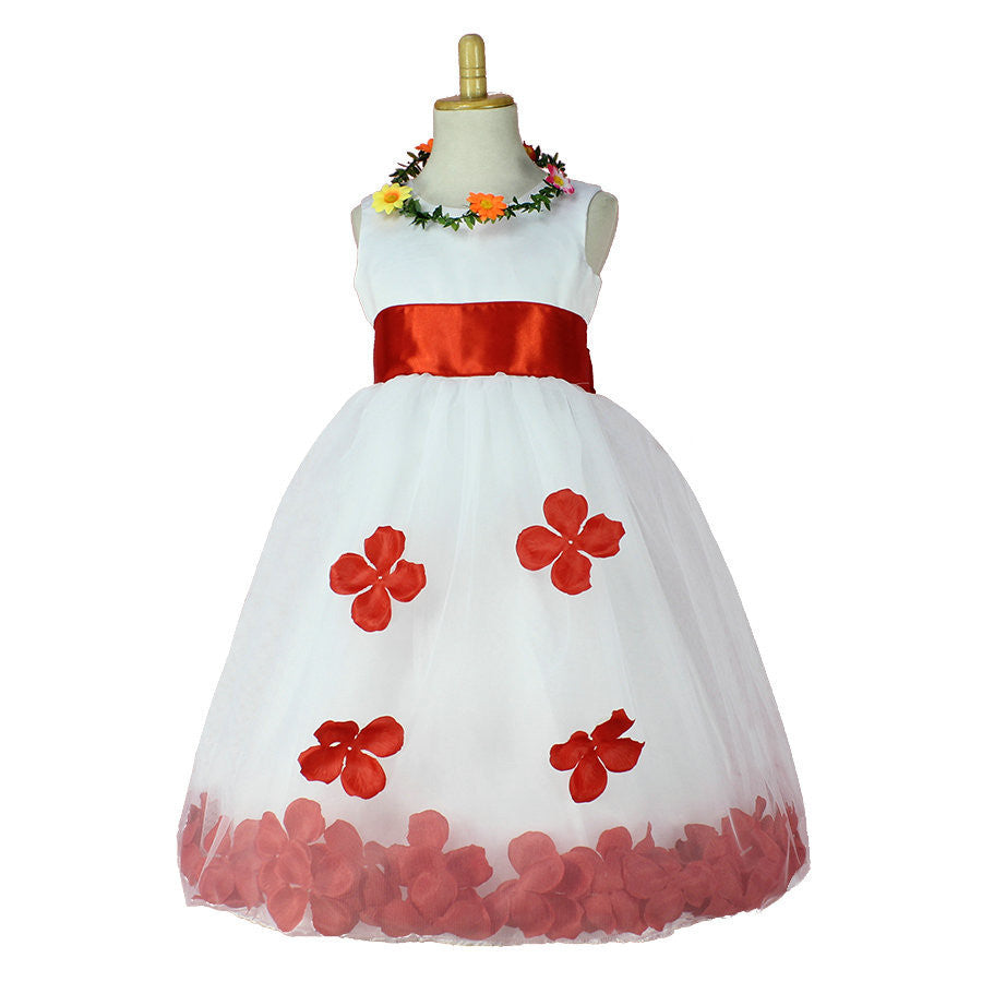 Online discount shop Australia - Girls Bridesmaid Dress Rose Petal Hem Cute Princess Tutu Dress Girls Clothing Sets Wedding Birthday