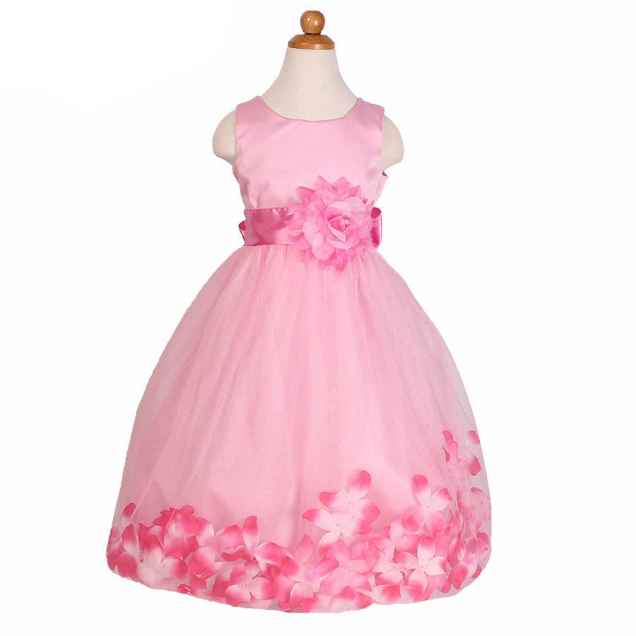 Online discount shop Australia - Girls Bridesmaid Dress Rose Petal Hem Cute Princess Tutu Dress Girls Clothing Sets Wedding Birthday