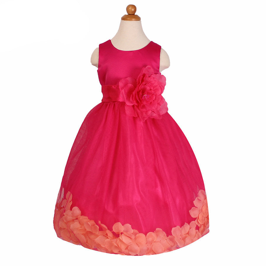 Online discount shop Australia - Girls Bridesmaid Dress Rose Petal Hem Cute Princess Tutu Dress Girls Clothing Sets Wedding Birthday