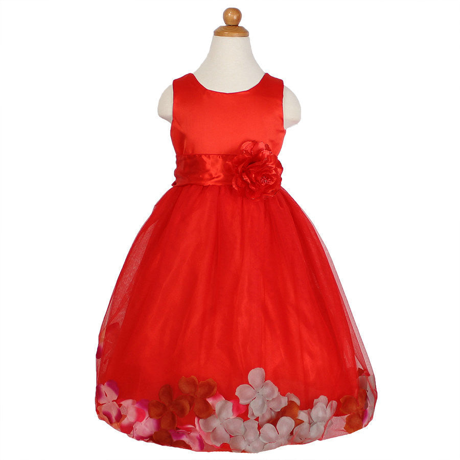 Online discount shop Australia - Girls Bridesmaid Dress Rose Petal Hem Cute Princess Tutu Dress Girls Clothing Sets Wedding Birthday