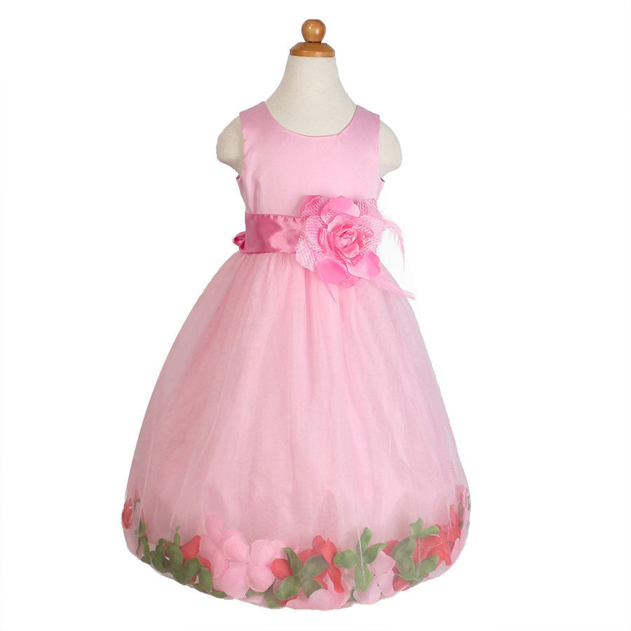 Online discount shop Australia - Girls Bridesmaid Dress Rose Petal Hem Cute Princess Tutu Dress Girls Clothing Sets Wedding Birthday