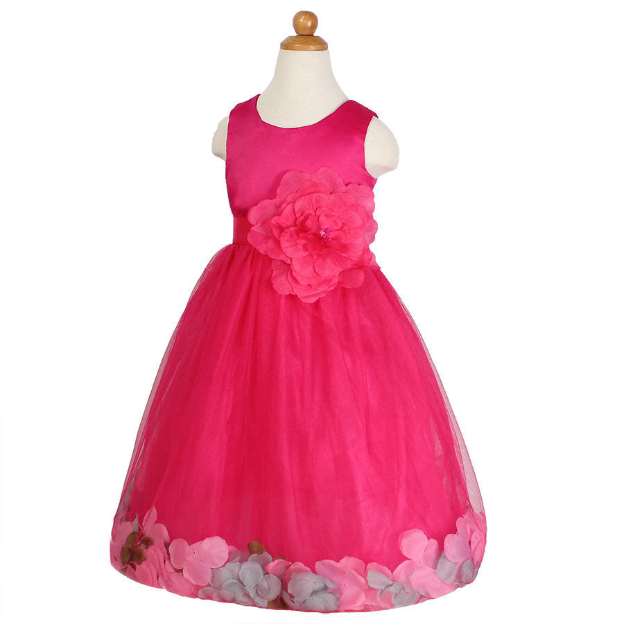 Online discount shop Australia - Girls Bridesmaid Dress Rose Petal Hem Cute Princess Tutu Dress Girls Clothing Sets Wedding Birthday