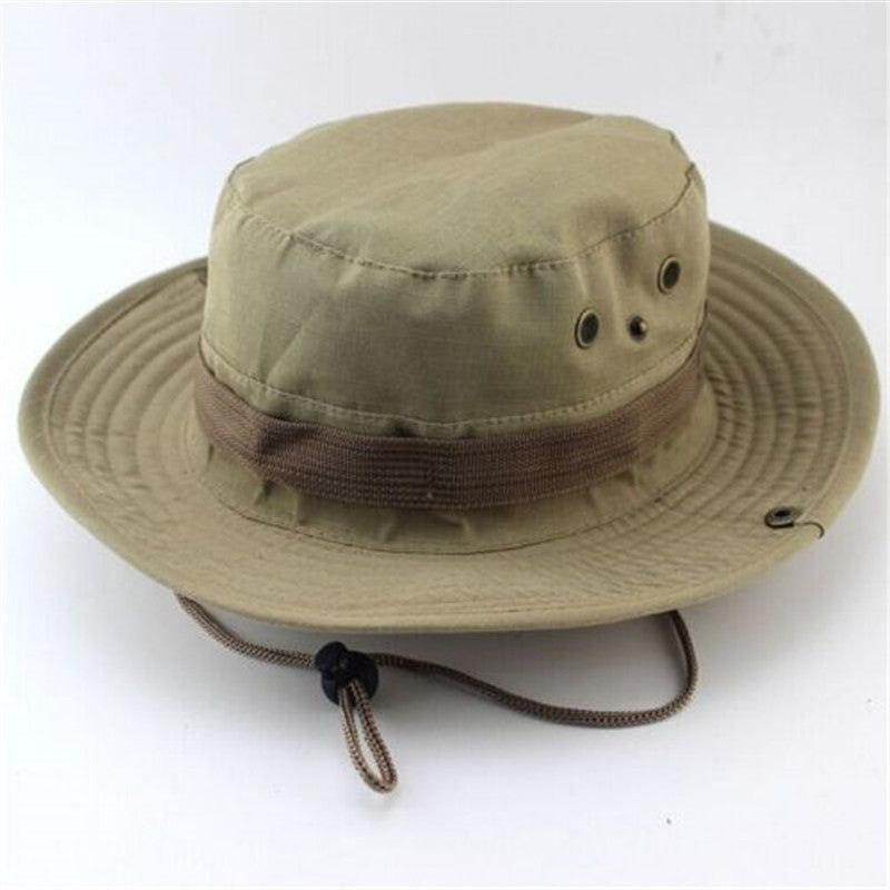 Online discount shop Australia - Camouflage Bucket Hats Wide Brim Sun Cap Ripstop Camo Fishing Hunting Hiking Men Safari Jungle with String Boonie Hat