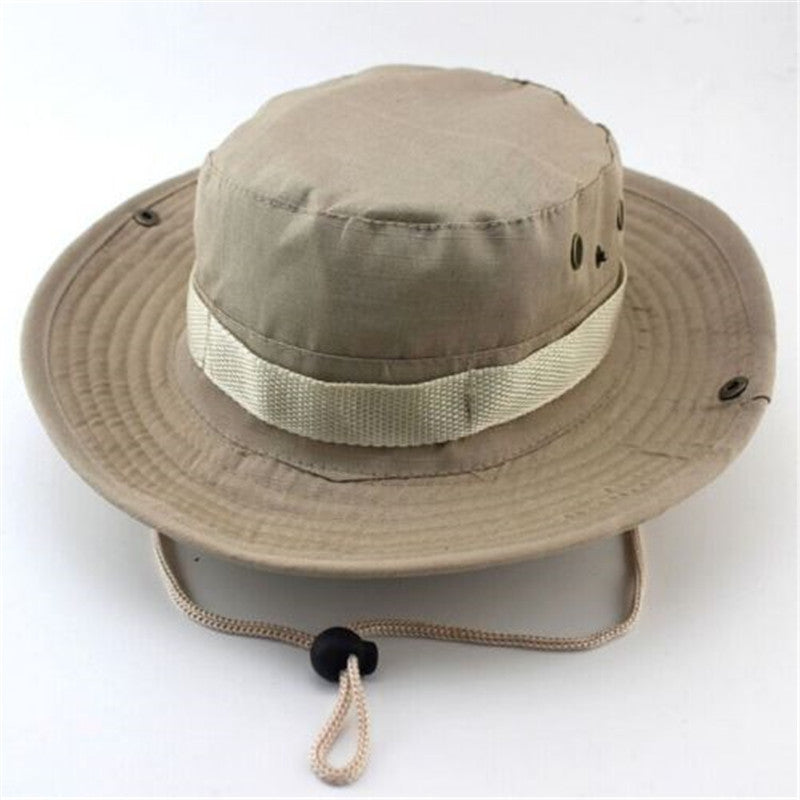 Online discount shop Australia - Camouflage Bucket Hats Wide Brim Sun Cap Ripstop Camo Fishing Hunting Hiking Men Safari Jungle with String Boonie Hat