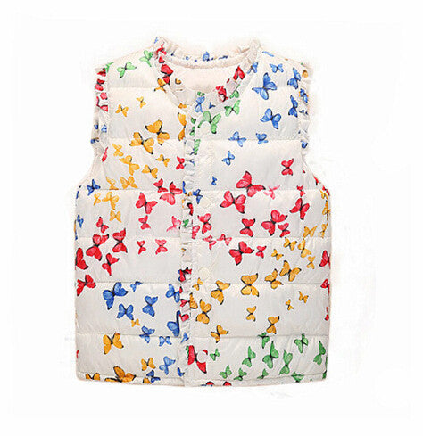 Autumn Spring Children's Winter Jackets Kids Girls Vest Sweet Floral Down Cotton Warm Waistcoat Children Clothing 2 Color - CelebritystyleFashion.com.au online clothing shop australia