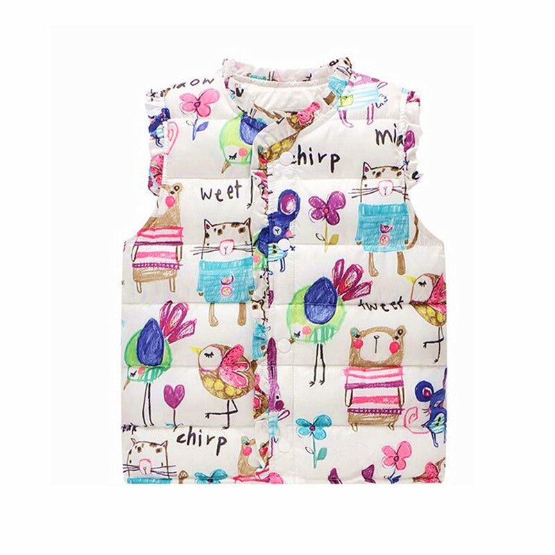 Autumn Spring Children's Winter Jackets Kids Girls Vest Sweet Floral Down Cotton Warm Waistcoat Children Clothing 2 Color - CelebritystyleFashion.com.au online clothing shop australia