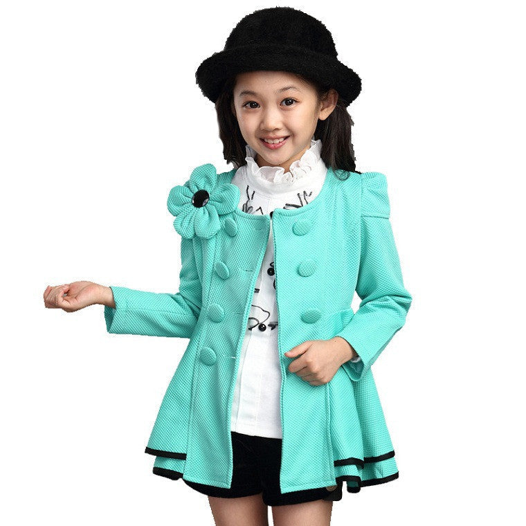 girls jacket children's clothing big kids spring & autumn child medium-long double breasted baby outerwear girl trench coat - CelebritystyleFashion.com.au online clothing shop australia