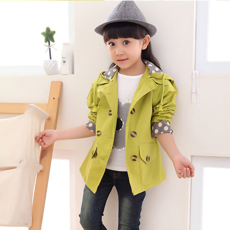 girls jacket children's clothing big kids spring & autumn child medium-long double breasted baby outerwear girl trench coat - CelebritystyleFashion.com.au online clothing shop australia