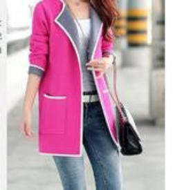 Online discount shop Australia - Long Sweaters Women New All-match Patchwork Full sleeve Slim Pocket Knitted Cardigan Sweater M-XXXL