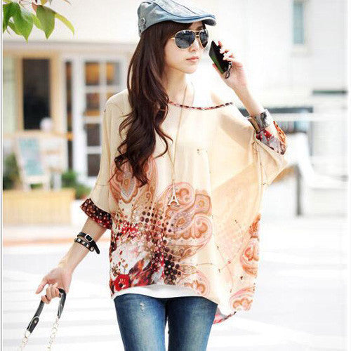 Online discount shop Australia - 4XL 5XL 6XL Plus Size Women Clothing New Casual Blouse Shirt Woman Vintage Print Chiffon Shirts Tops