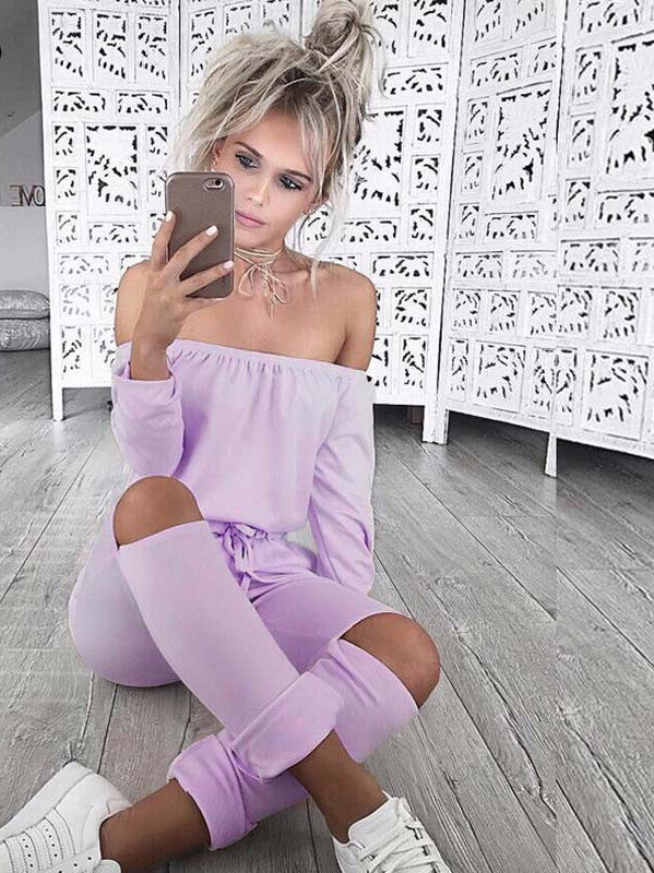 Online discount shop Australia - 6 Color New Rompers Womens Jumpsuit Sexy Off Shoulder Long Sleeve Elegant Bodycon Bodysuit Bandage Jumpsuits