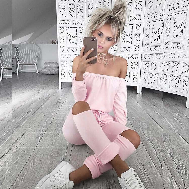 Online discount shop Australia - 6 Color New Rompers Womens Jumpsuit Sexy Off Shoulder Long Sleeve Elegant Bodycon Bodysuit Bandage Jumpsuits