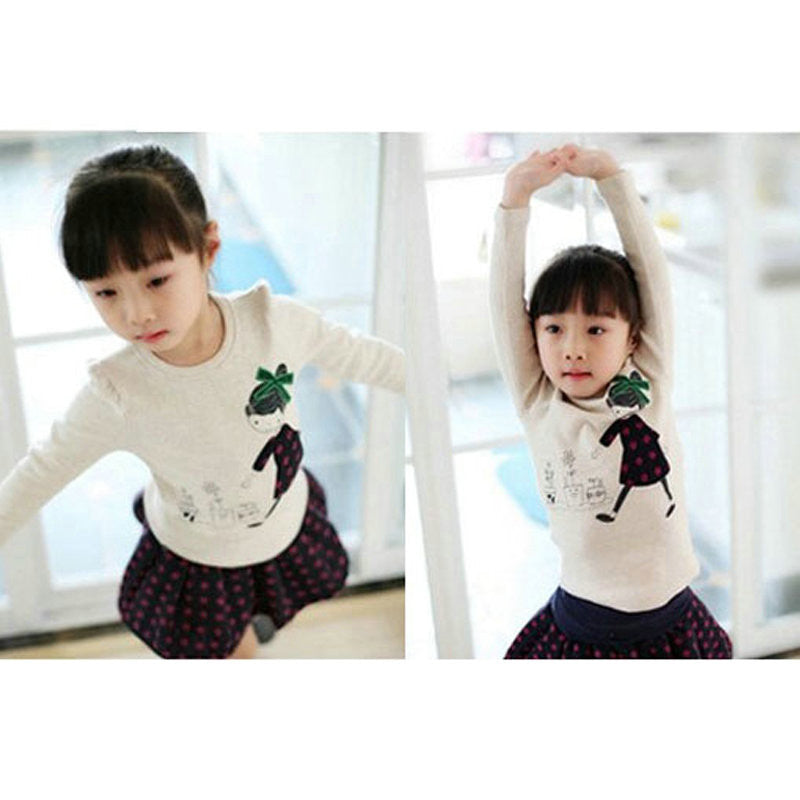 Kids Toddler Clothes Baby Girls Clothing Cartoon Girl Print Long Sleeve T shirts Casual Blouse Tops Children's Clothing - CelebritystyleFashion.com.au online clothing shop australia