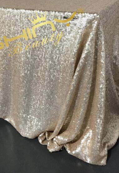 Online discount shop Australia - 125x180cm Champagne/Gold/Silver Embroidery Mesh Sequin Tablecloth Sequin Table Overlay for Wedding/Party Decora