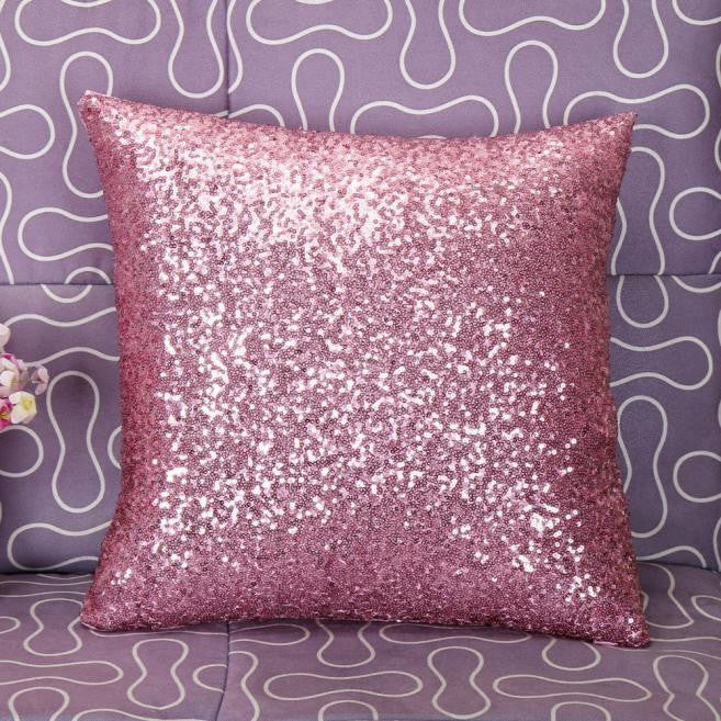 Online discount shop Australia - Glitter Sequins Solid Color Throw Pillow Case Cafe Home Decor Cushion Covers