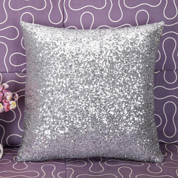 Online discount shop Australia - Glitter Sequins Solid Color Throw Pillow Case Cafe Home Decor Cushion Covers