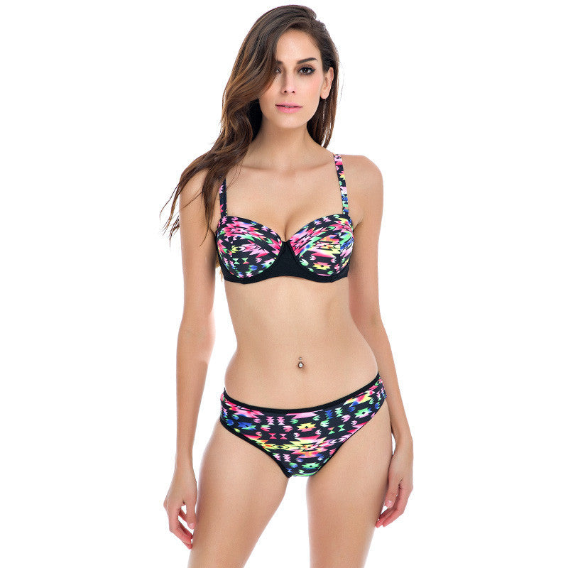 Sexy Bikinis Women Swimsuit Push Up Bikini Set Halter Print Retro Bathing Suits Swim Wear Plus Size Swimwear 2XL - CelebritystyleFashion.com.au online clothing shop australia