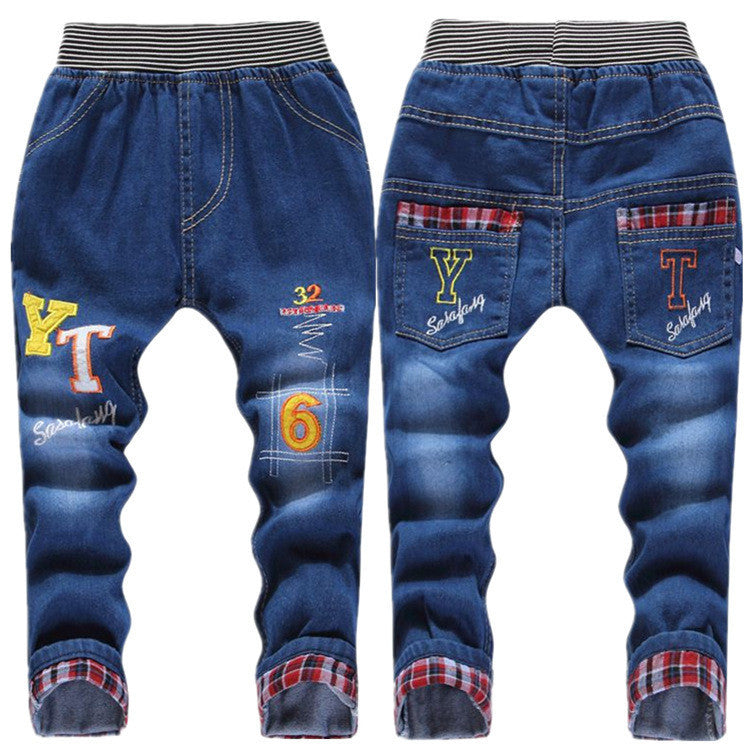 Kids Jeans Elastic Waist Straight Cartoon Jeans Denim Long Pant Retail Boy Jeans 12 Types WB114 - CelebritystyleFashion.com.au online clothing shop australia