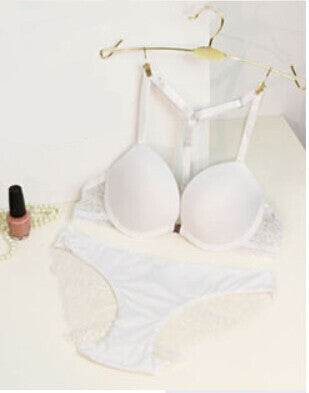 women Intimates sexy Y-line straps bra set front closure bra + hollow out Panties Lace bra set