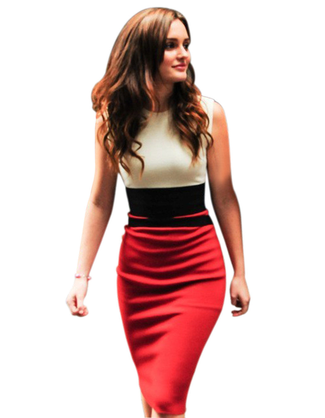 Online discount shop Australia - FANALA Women Office Dress Work Casual Elegant O-Neck Sleeveless Patchwork Party Women Dresses Summer Clothing Vestidos