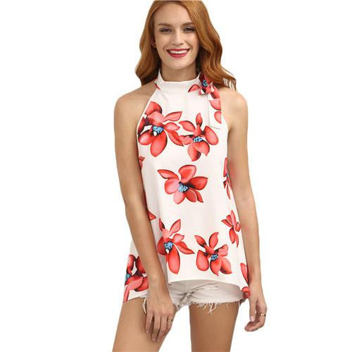 Womens Tops and Blouses For Fashion Ladies Multicolor Floral Neck