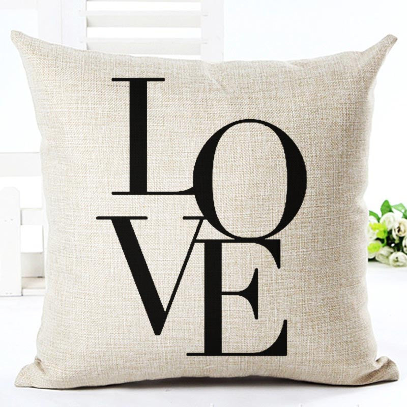 Online discount shop Australia - Black And White Style Decorative Cushions Simple Word Style Printed Throw Car Home Decor Cushion Decor