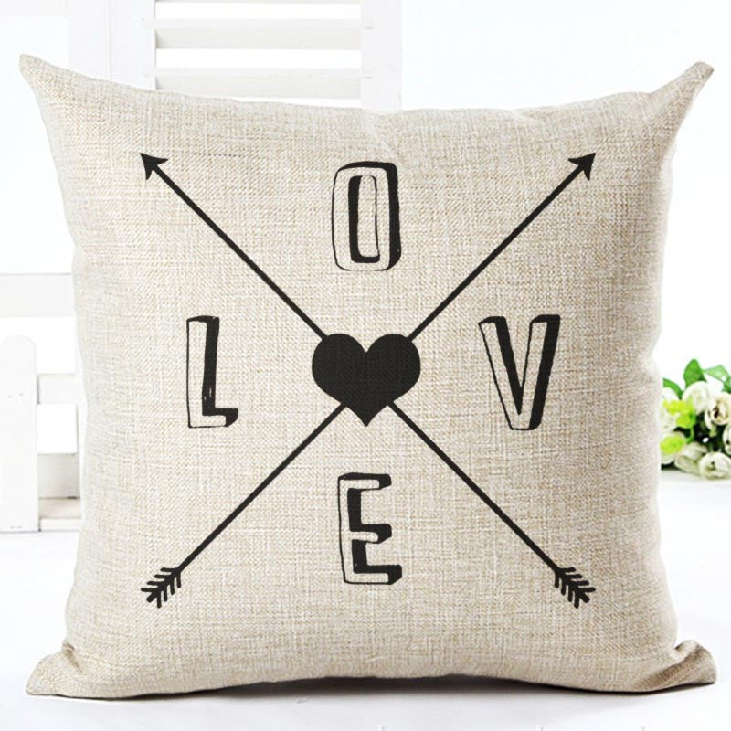 Online discount shop Australia - Black And White Style Decorative Cushions Simple Word Style Printed Throw Car Home Decor Cushion Decor