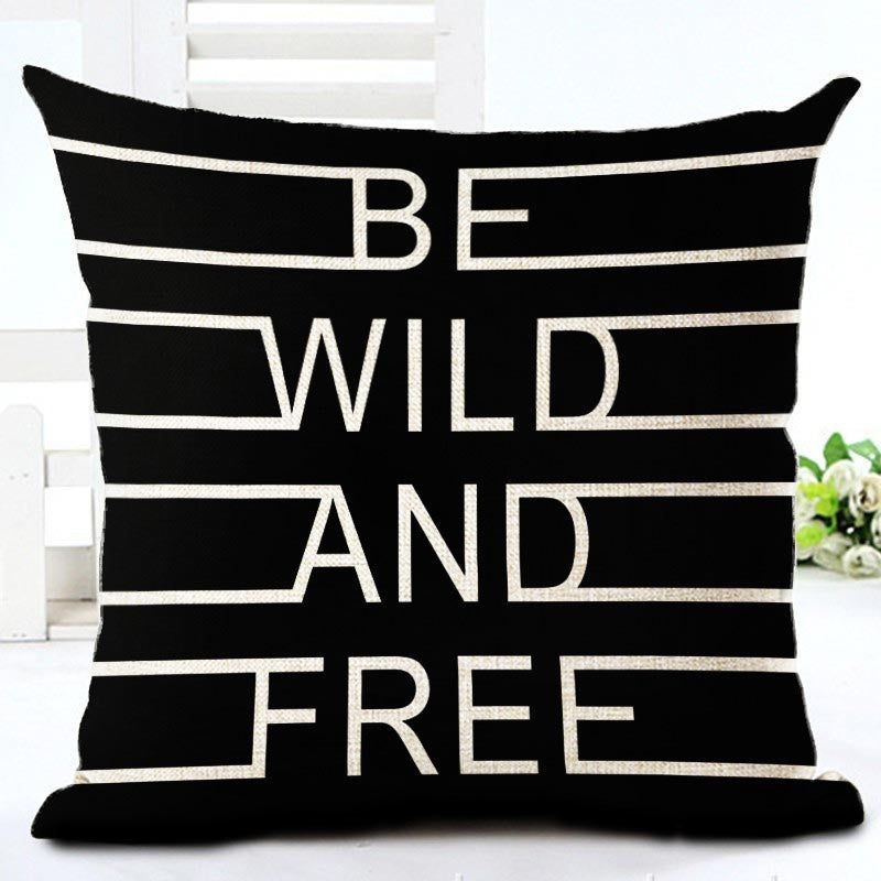 Online discount shop Australia - Black And White Style Decorative Cushions Simple Word Style Printed Throw Car Home Decor Cushion Decor