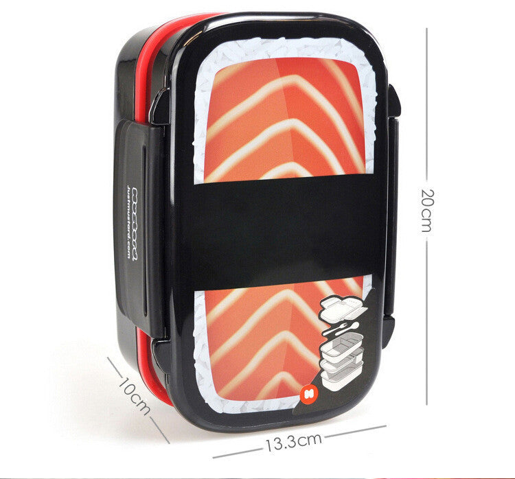 Online discount shop Australia - Gamebox Camera Radio Shape Plastic Double Layer Lunch Box Sushi Bento Box Microwavable LunchBox With Spoon Fork Office School