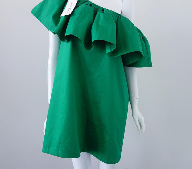 Online discount shop Australia - Elegant summer dress Sexy off shoulder casual dresses Ruffles slash neck cotton women dress Girls short party vestidos