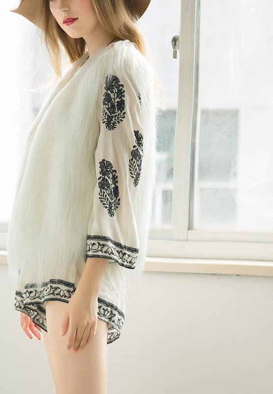 Simplee Casual fluffy pink elegant faux fur vest women jacket coat Soft warm sleeveless outwear black parkas