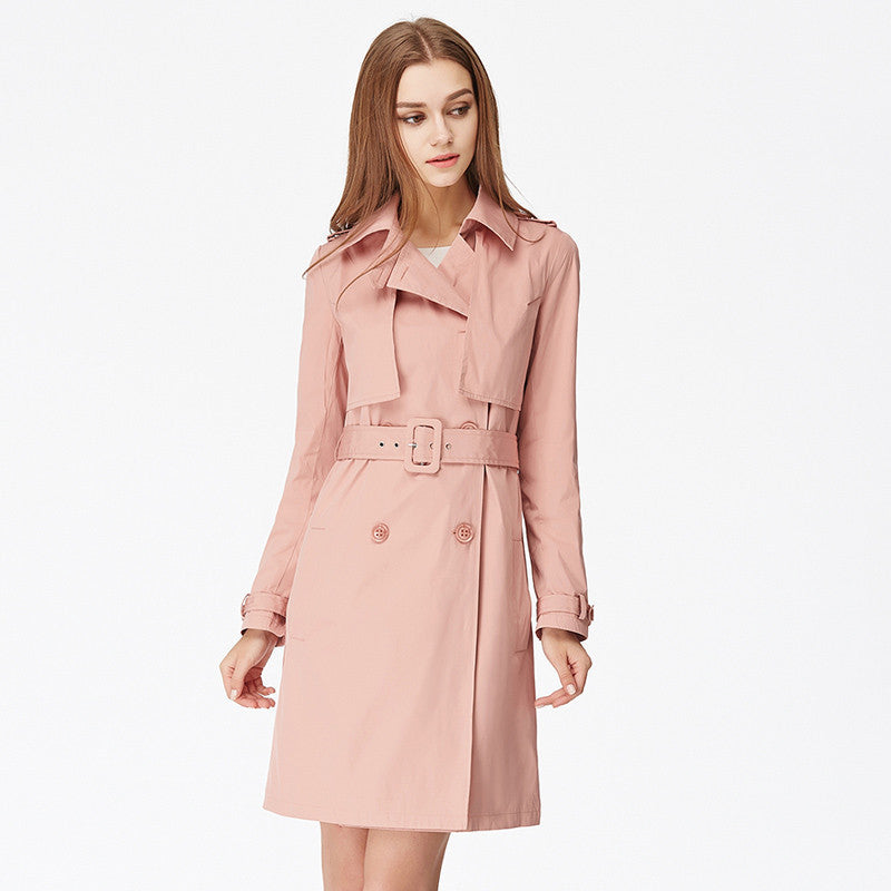 Online discount shop Australia - Naked Zebra Woman Clothing Solid Color Long-Sleeved Lady Lacing Long Windbreak Waist Slimming Women Pockets Trench Coats