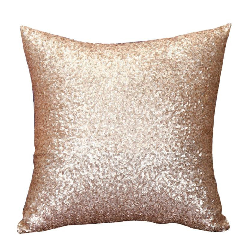 Super Deal Solid Color Glitter Sequins Throw Pillow Case Cafe Home Covers coussin throw pillow XT