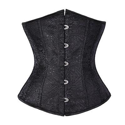 Underbust Waist Training Bone Floral Shaper Lace-up Zipper Corset Girdle Trainer