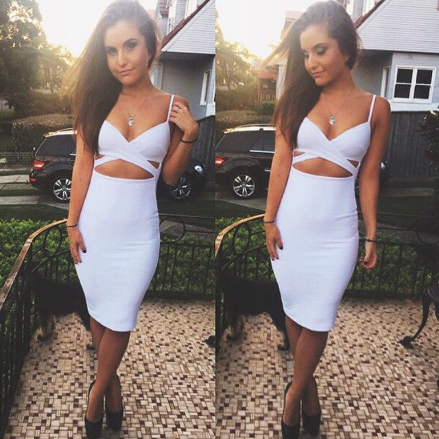 Online discount shop Australia - Ladies Women Sleeveless Sexy False 2 Piece Set Bandage Bodycon Dress Women White Black Club Summer Dress